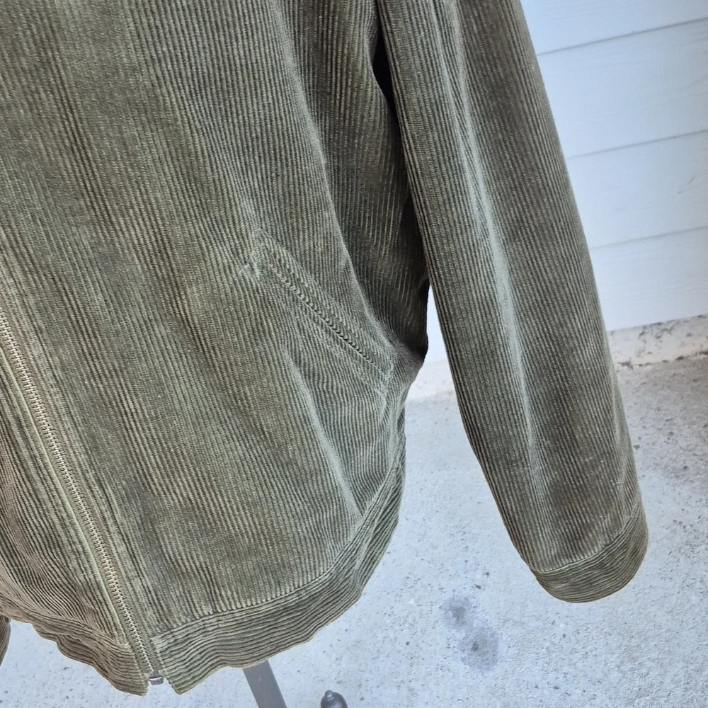 POLO Ralph Lauren Dark Green Corduroy Cotton Blend Sz XL Mens Full‎ Zip Jacket